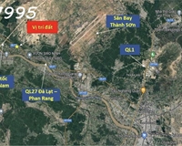 Mặt QL27 (PR - Đà Lạt); 200m tới cao tốc, DT 20x50m, sân bay Thành Sơn 5km, cách biển 12Km