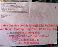 Chính Chủ Bán Lô Đất Sát Mặt Tiền Đường Lê Văn Duyệt, Phường Long Toàn, TP. Bà Rịa