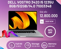 Laptop Dell Vostro 3420 i5 1235U 8GB/512GB/14.0 71003348 Xám chỉ 12 triệu 800k. LH 0826737274