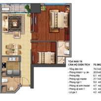 Thiết kế căn hộ T6-04, T6-05, T6-12, T6-12A