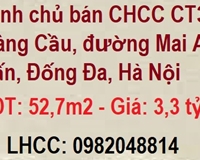 Chính chủ bán CHCC CT3 Hoàng Cầu, đường Mai Anh Tuấn, Đống Đa, Hà Nội