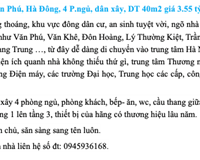 Bán nhà Văn Phú, Hà Đông, 4 P.ngủ, dân xây, DT 40m2 giá 3.55 tỷ