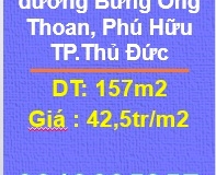 ⭐Bán lô đất hẻm 5m đường Bừng Ông Thoan, Phú Hữu (Q.9 cũ) TP.Thủ Đức; 42,5tr/m2; 0919695957