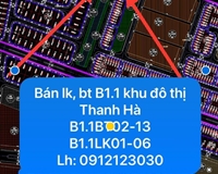 Bán LK B1.1 khu đô thị Thanh Hà