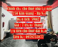 Chính chủ cho thuê nhà tại ngõ 750 Kim Giang, Hà Nội.