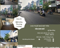 Cho thuê nhà Mặt tiền Tân Sơn Nhì 64m2, 3 Lầu, 28 triệu