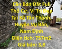 GẤP! CHÍNH CHỦ Cần Bán Đất Full Thổ Cư, Vị Trí Đẹp Tại Xã Tân Thành, Huyện Vụ Bản, Nam Định