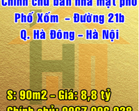 Bán nhà mặt phố Xốm, đường 21b Phú Lương, Quận Hà Đông 90m2 giá 8.8 tỷ