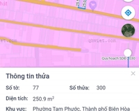 Cần bán đất chính chủ quy hoạch thổ cư Tam Phước- TP.Biên Hoà.