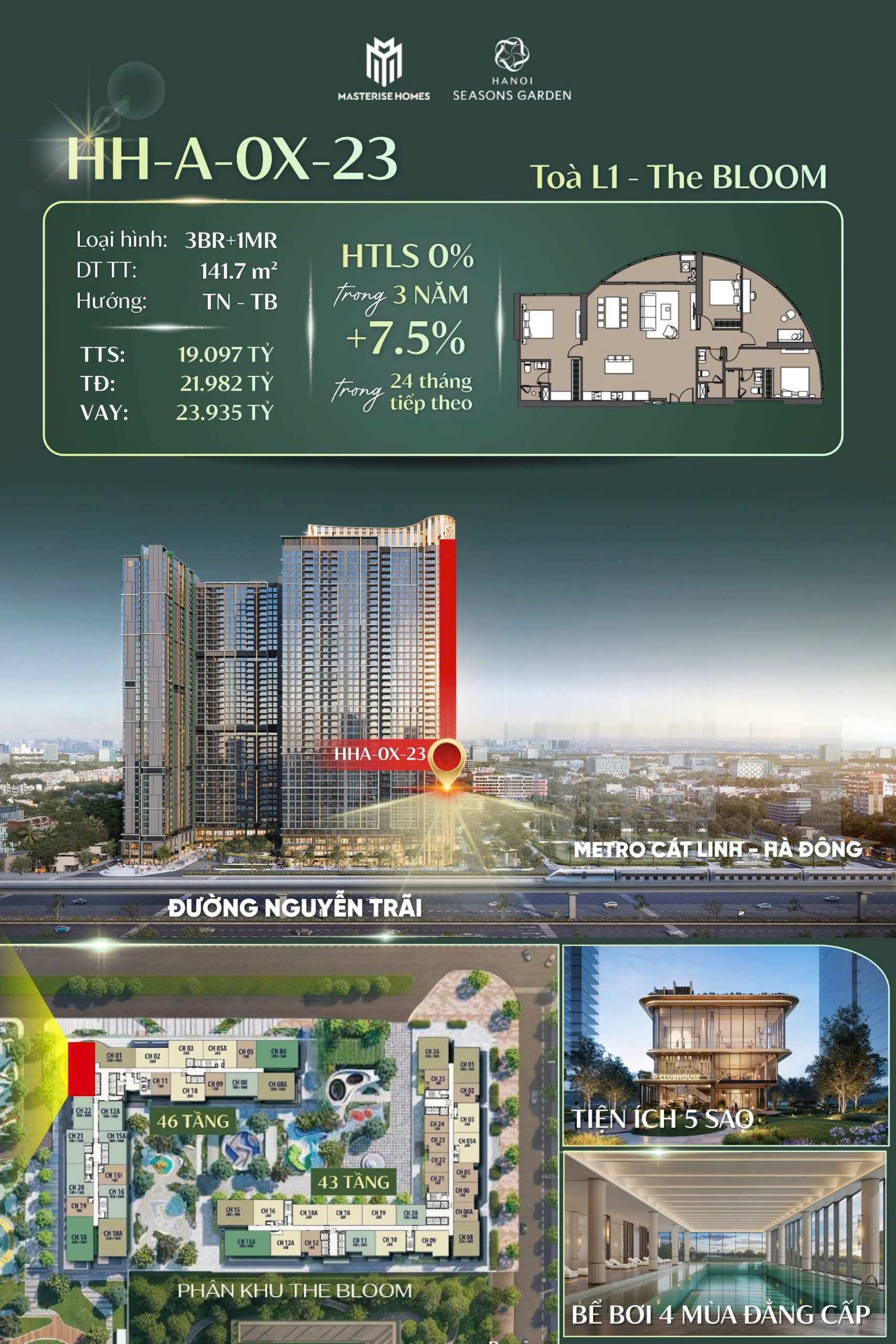 💥 MASTERISE HANOI SEASONS GARDEN RA MẮT SIÊU PHẨM SIGNATURE KÍNH CONG BIỂU TƯỢNG L1 THE BLOOM