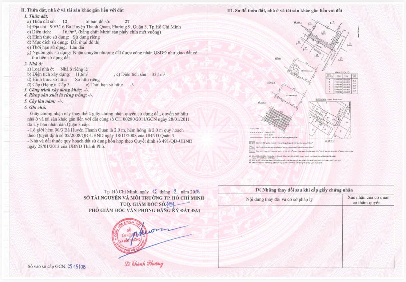 ĐẦU TƯ SINH LỜI – CẦN BÁN CĂN NHÀ 4 TẦNG TRUNG TÂM Q.3,  Bà Huyện Thanh Quan, TP.HCM