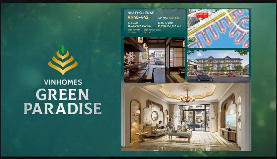 ĐẦU TƯ SHOPHOUSE VINHOMES GREEN PARADISE CẦN GIỜ – ĐÓN ĐẦU SIÊU ĐÔ THỊ BIỂN 3.000HA DTXD 307,7m2 GIÁ CHỈ TỪ 14,85 TỶ