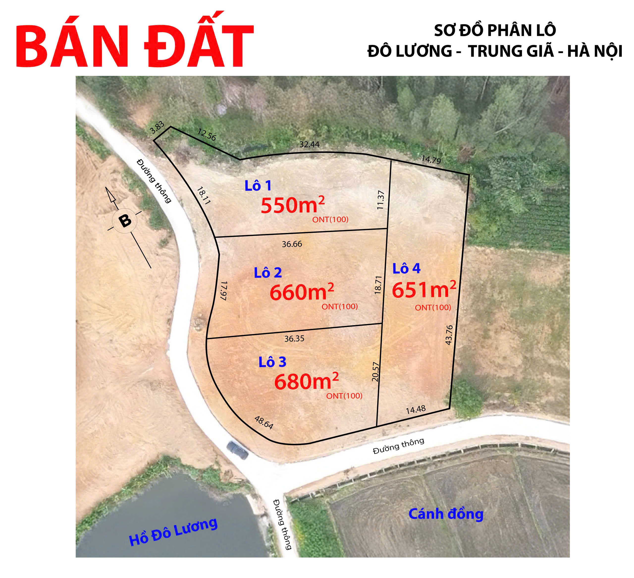 CHÍNH CHỦ BÁN GẤP 2.541M² ĐẤT VIEW HỒ TUYỆT ĐẸP TẠI XÃ TRUNG GIÃ, HUYỆN SÓC SƠN, HÀ NỘI – 2 MẶT TIỀN