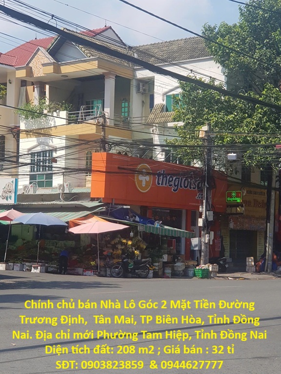 Chính chủ bán Nhà Lô Góc 2 Mặt Tiền Đường Trương Định,  Tân Mai, TP Biên Hòa, Tỉnh Đồng Nai