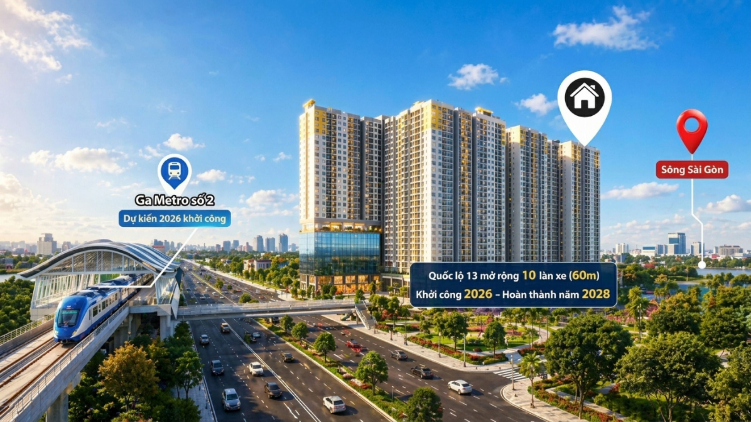 BCONS NEWSKY - CĂN 2PN (47M2) GIÁ 2,412 TỶ - THANH TOÁN CHỈ 15% ĐẾN NHẬN NHÀ