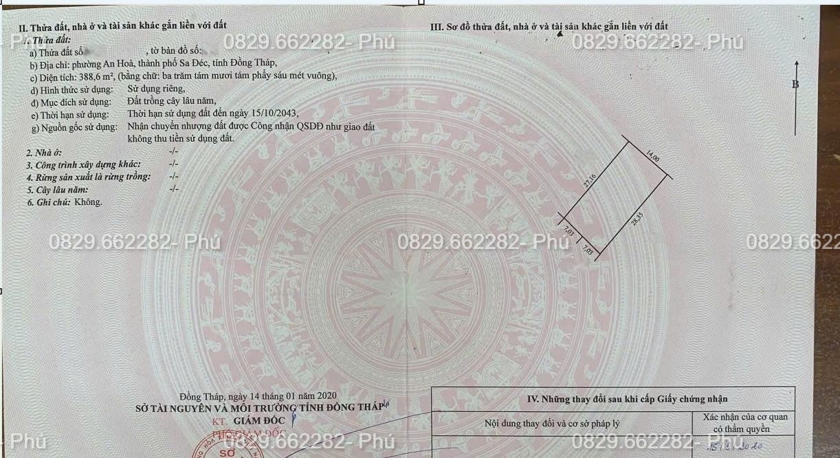 Bán Nhà Đất 989m2- Mặt Tiền Kinh Doanh- GẦn Công Viên Sa Đéc