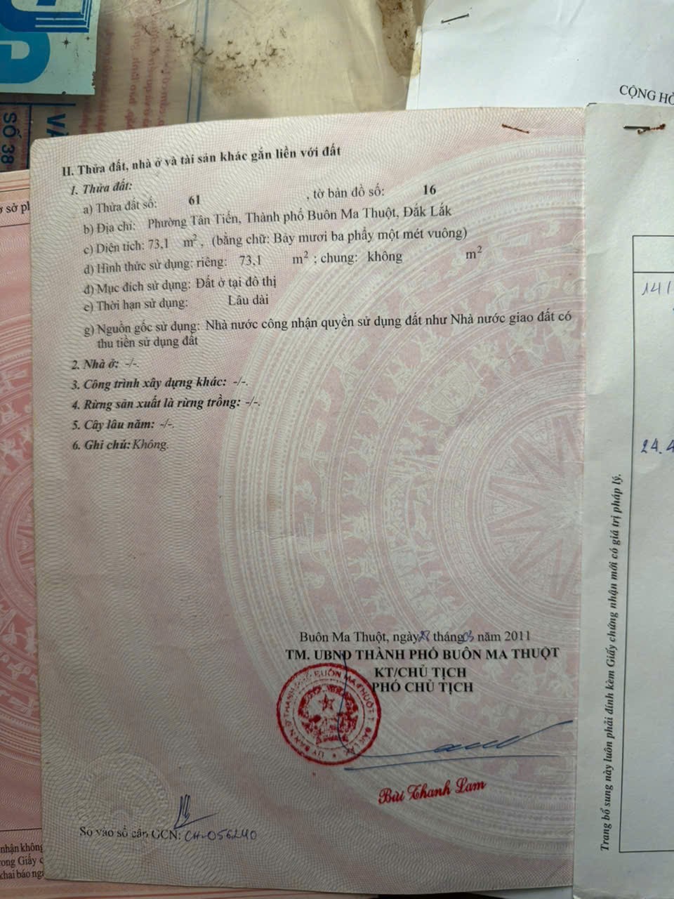 HOT HOT – CHÍNH CHỦ CẦN BÁN LÔ ĐẤT Hẻm 52/41 đường Hồ Tùng Mậu, P.Tân tiến , TP.Buôn Ma Thuột, Đắk Lắk