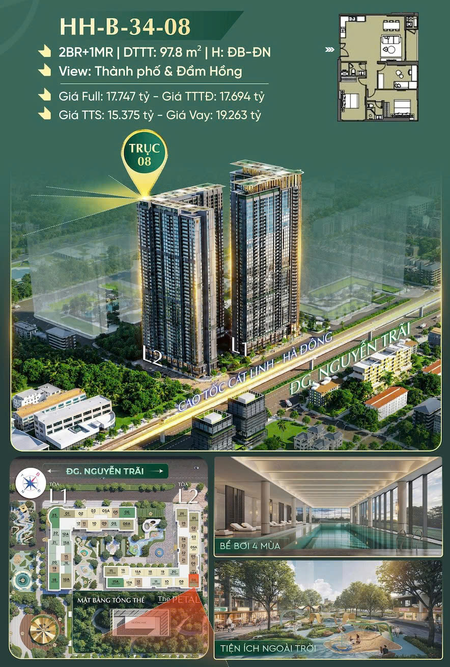 🏡 2PN+1MR 97.8m²  Lựa Chọn Lý Tưởng Cho Gia Đình Trẻ Và Đa Thế Hệ