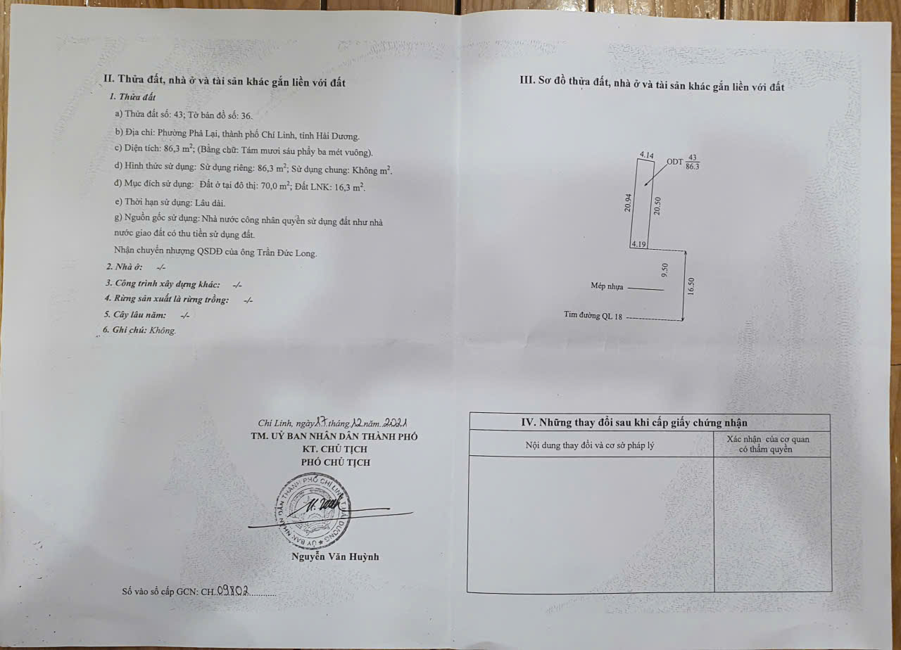 BÁN ĐẤT CHÍNH CHỦ – TẶNG NHÀ CẤP 4 – MẶT ĐƯỜNG QUỐC LỘ 18, PHƯỜNG CHÍ LINH, HẢI PHÒNG (HẢI DƯƠNG CŨ)-4