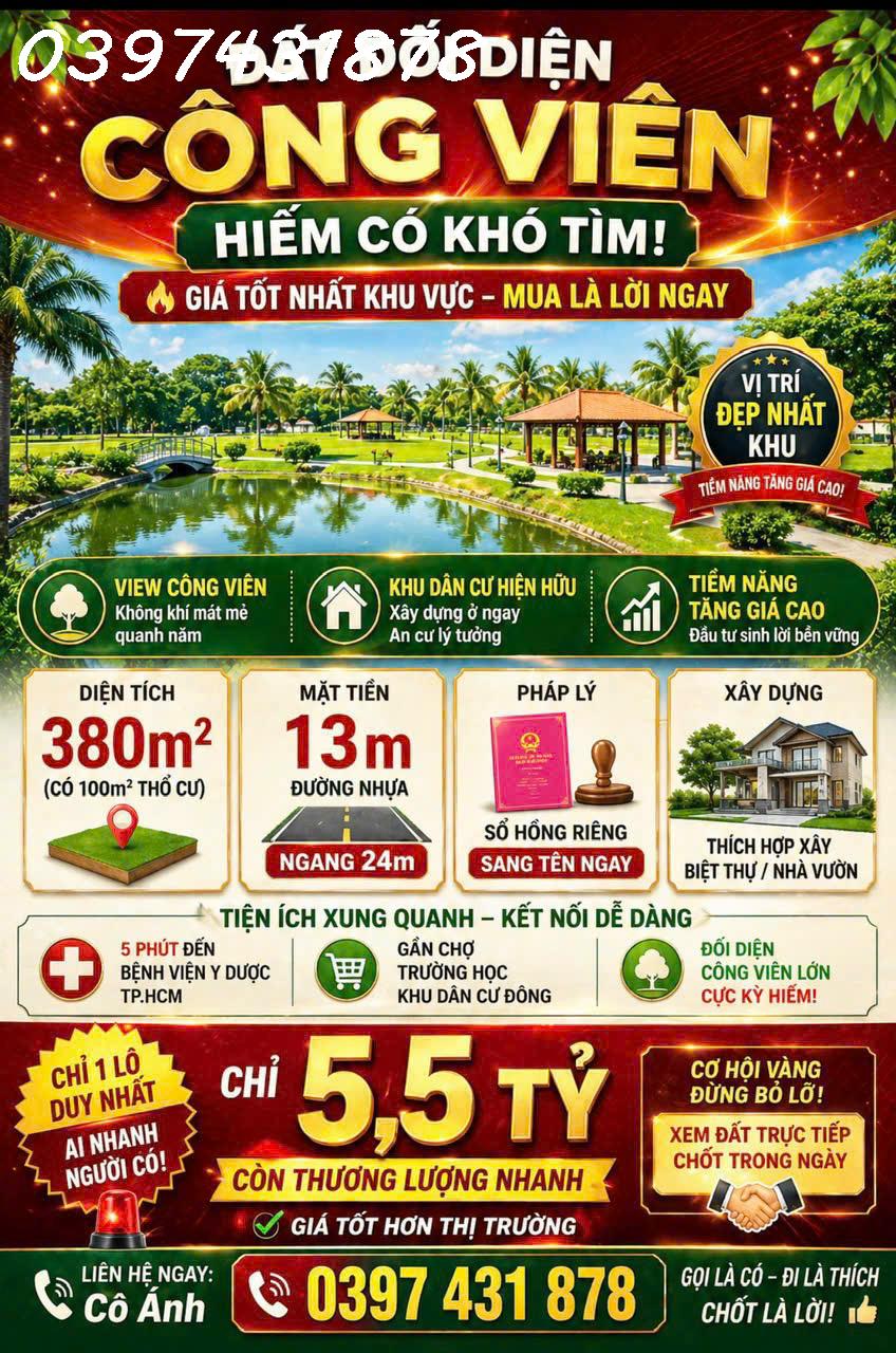 Hiếm! Đất view công viên TDC Hòa Long TP. Bà Rịa - Mặt tiền hơn 30m 380,5m2-1