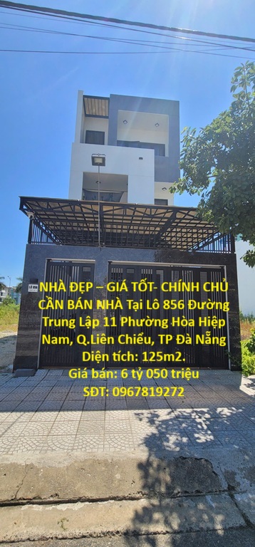 NHÀ ĐẸP – GIÁ TỐT- CHÍNH CHỦ CẦN BÁN NHÀ Tại  Phường Hòa Hiệp Nam, Q.Liên Chiểu, TP Đà Nẵng