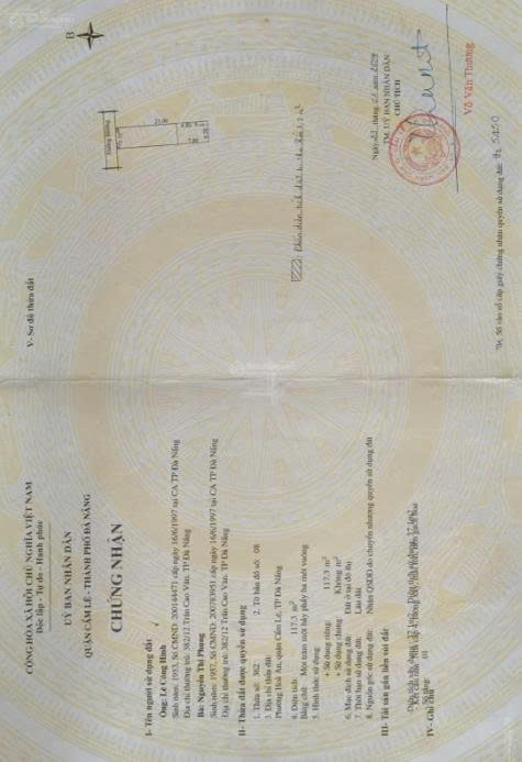 Chính chủ có mảnh đất cần bán tại đường Tôn Đản - phường An Khê - quận Cẩm Lệ - Đà Nẵng.-3