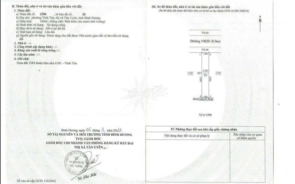 ĐẤT ĐẸP – GIÁ TỐT- CHÍNH CHỦ CẦN BÁN ĐẤT Tại  Xã Vĩnh Tân, Thị xã Tân Uyên, Bình Dương