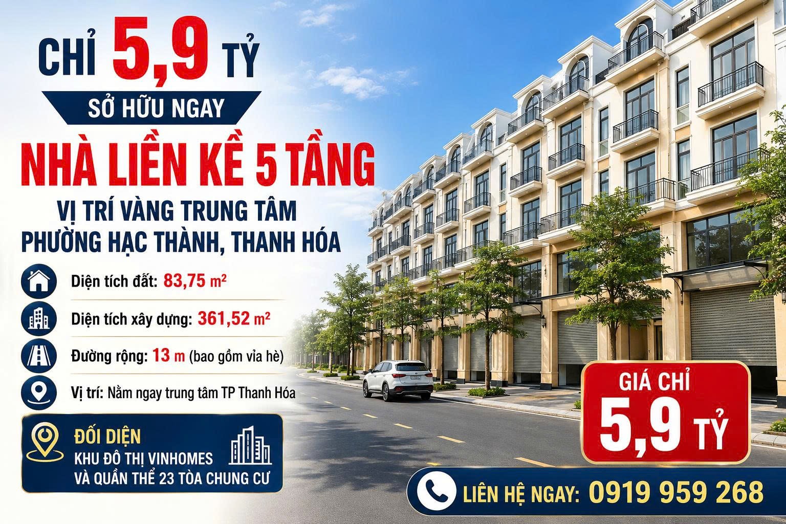LIỀN KỀ, SHOPHOUSE CUỐI CÙNG - CENTRAL RIVERSIDE. TT 50% NHẬN NHÀ.  CĐT: 09666 343 969