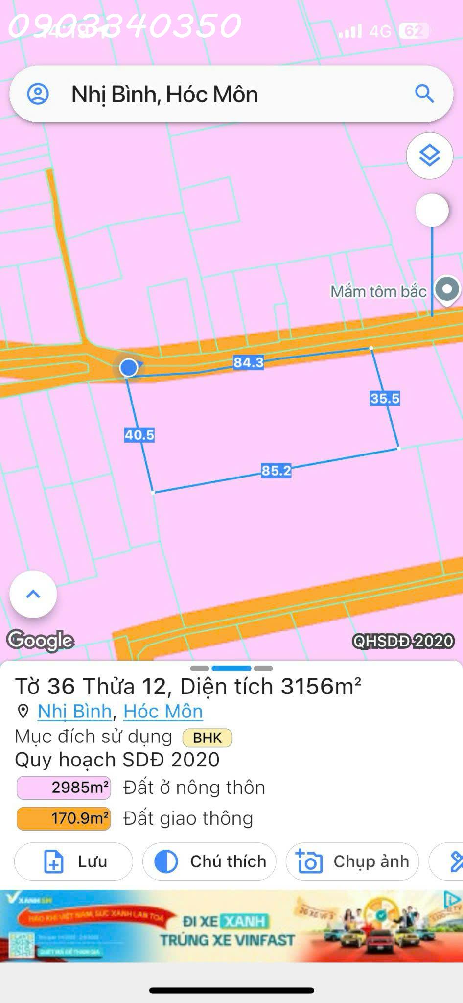 Bán lô đất siêu đẹp mặt tiền đường nhựa Nhị Bình 18, Hóc Môn, HCM, DT 1903,4m2. giá đầu tư-3