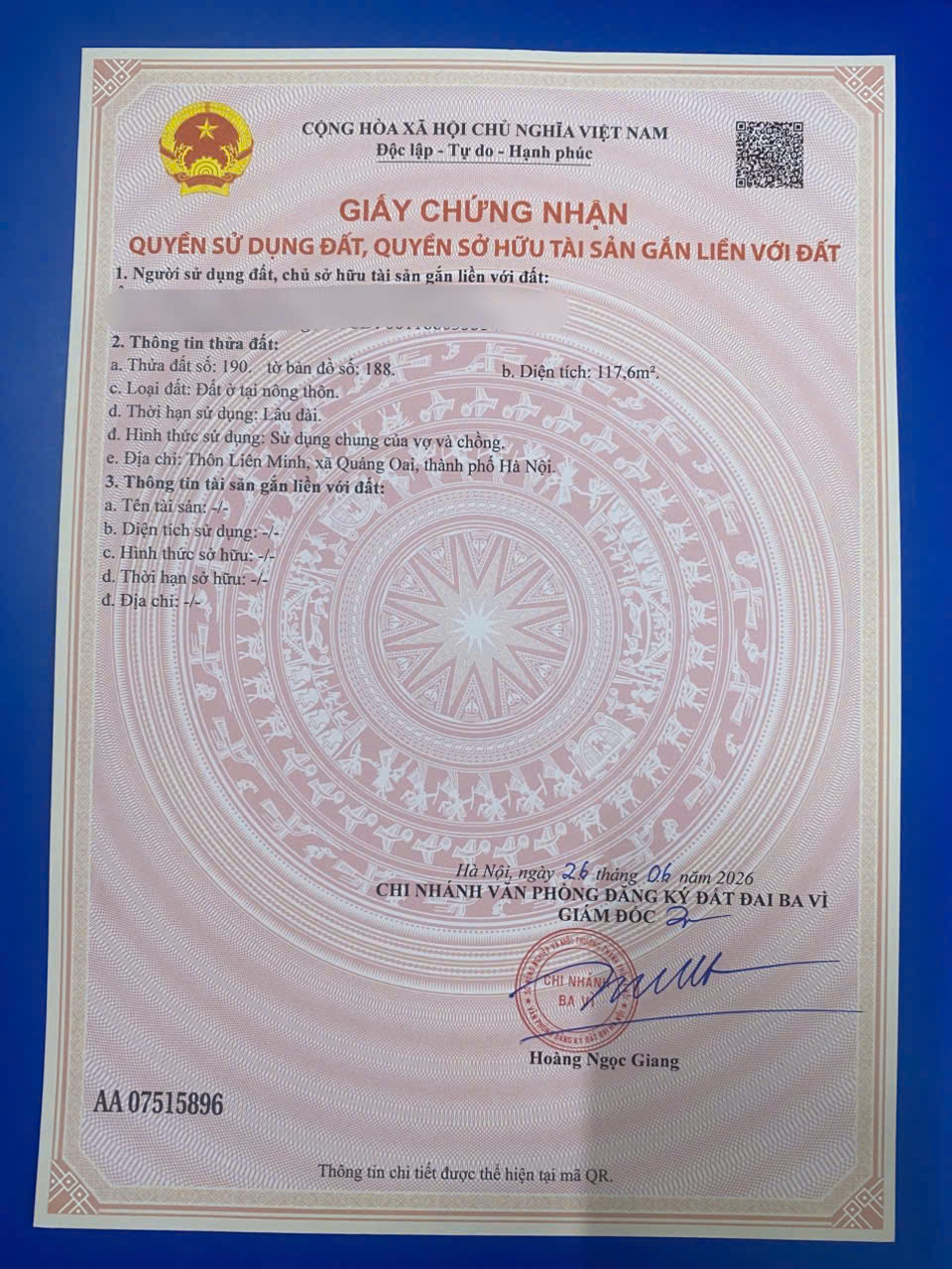 Hàng F0 kinh doanh.tại Liên Minh ,Thuỵ An - Quảng Oai, Ba Vì, Hà Nội - 2 Mặt tiền - Gần TL413-3