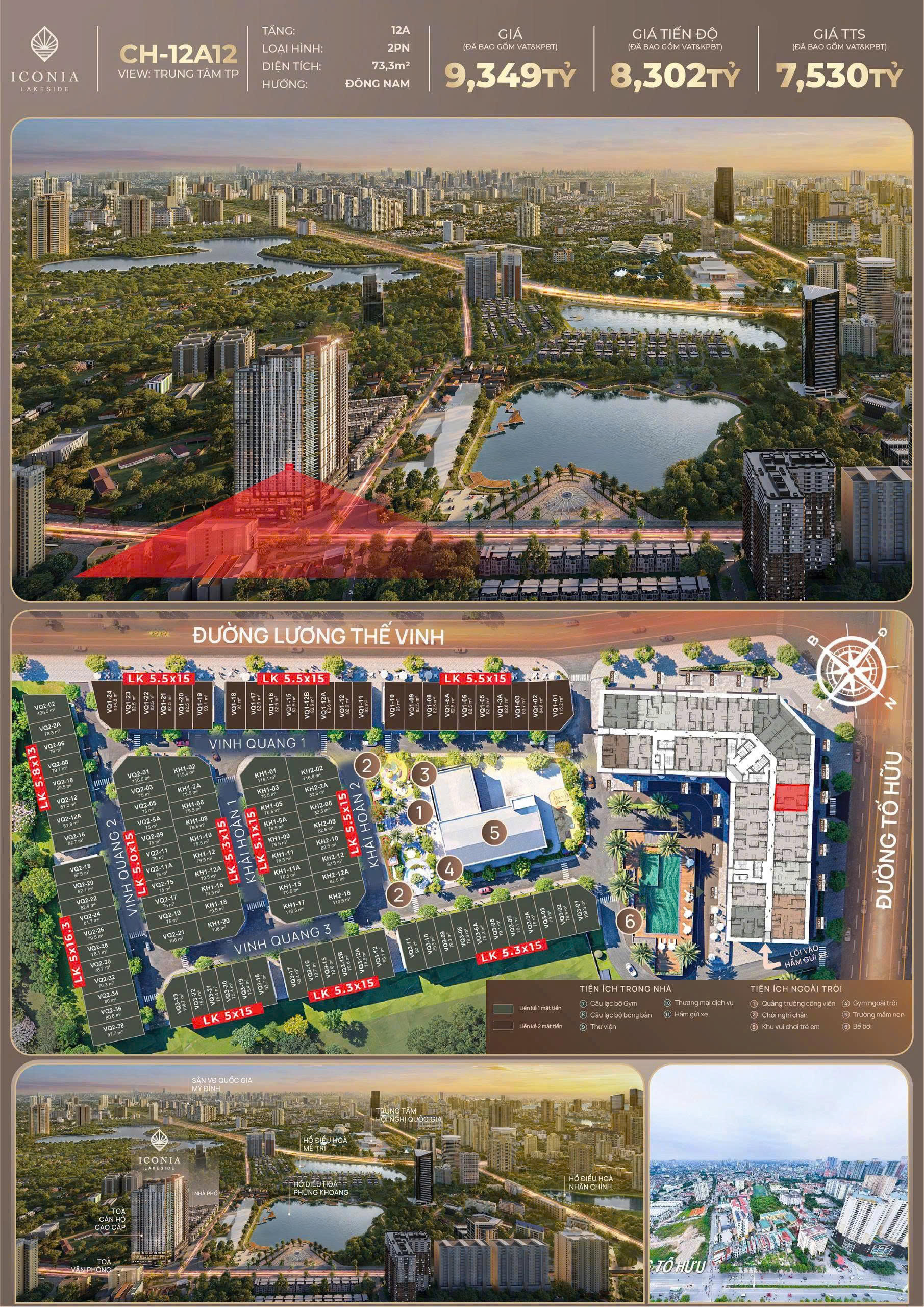 Căn hộ 2PN - hướng Đông Nam- sở hữu vị trí đẹp tại**Iconia Lakeside -54 Tố Hữu-4