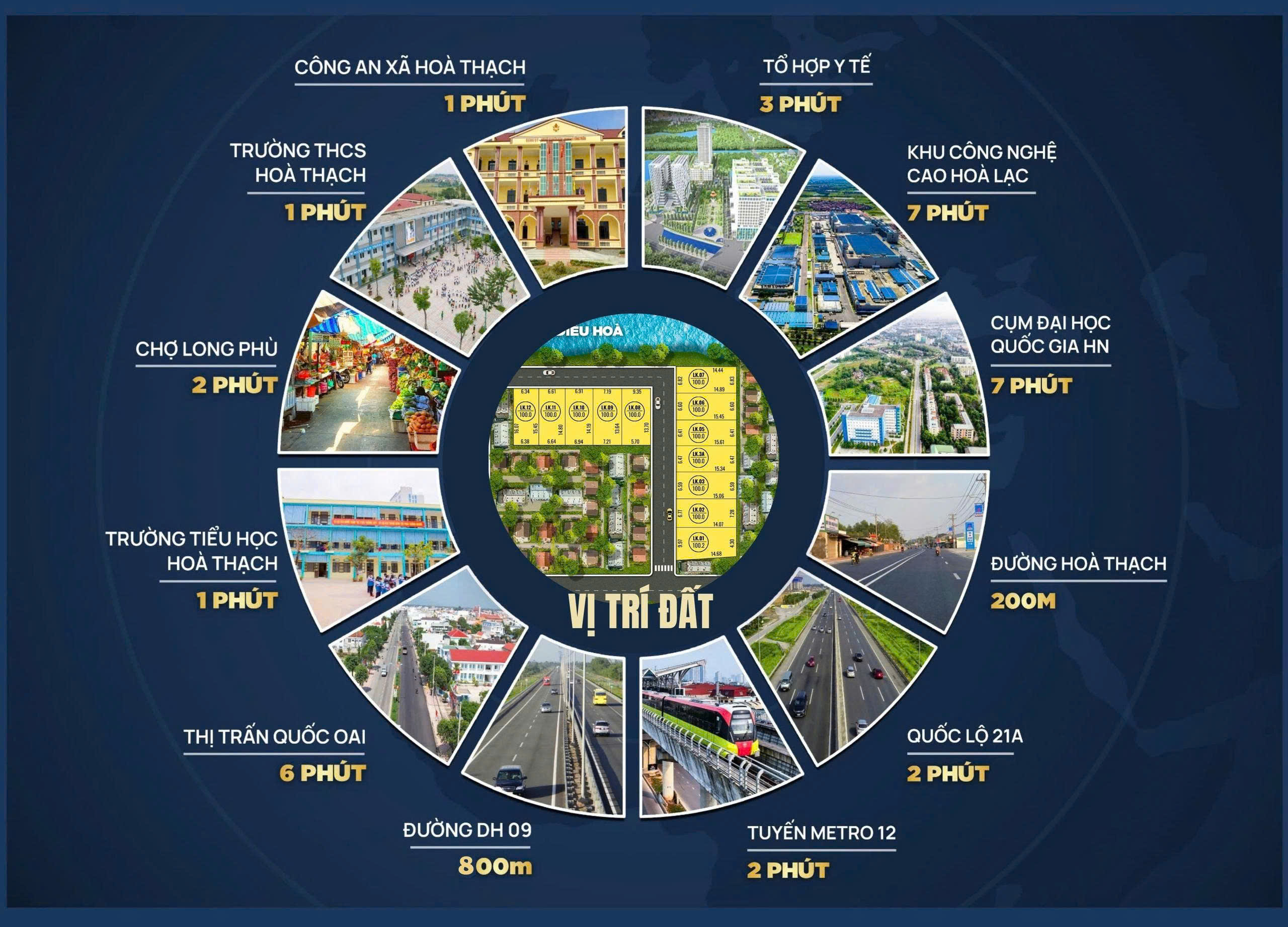 Nhỉnh 2 tỷ sở hữu 100m2 gần TT Hòa lạc ,gần Metro,điểm Bus và CNC