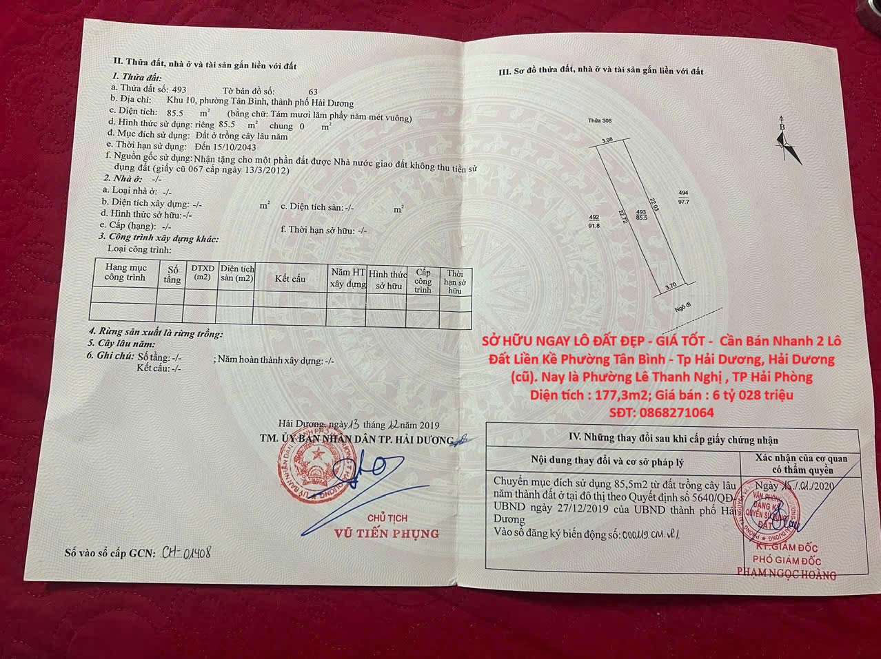 SỞ HỮU NGAY LÔ ĐẤT ĐẸP - GIÁ TỐT -  Cần Bán Nhanh 2 Lô Đất Liền Kề Vị Trí Tại Phường Tân Bình - Tp Hải Dương