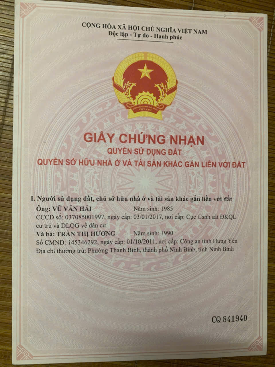 CHÍNH CHỦ CẦN BÁN LÔ ĐẤT CÓ VỊ TRÍ ĐẸP TẠI XÃ NINH THẮNG - H. HOA LƯ - TỈNH NINH BÌNH.-1