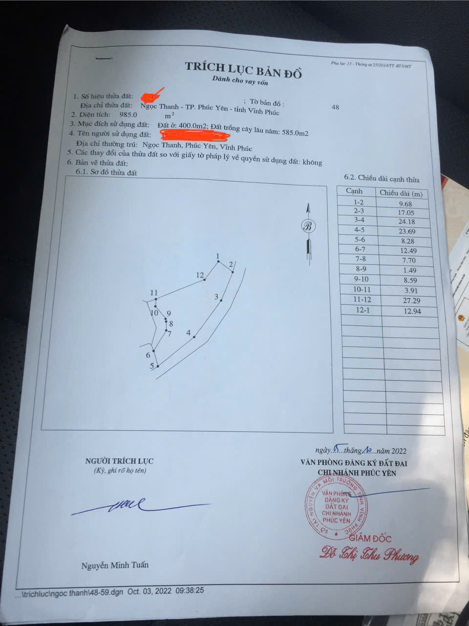 ĐẤT ĐẸP CẦN BÁN VỚI 1.800M² THÔN ĐỒNG CHẰM, PHƯỜNG XUÂN HÒA - TRƯỚC THUỘC TP PHÚC YÊN, VĨNH PHÚC