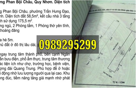 ⭐️Chính chủ bán gấp nhà mặt tiền Đ.Phan Bội Châu, Trần Hưng Đạo, (Quy Nhơn, Bình Định); 0989295299-2