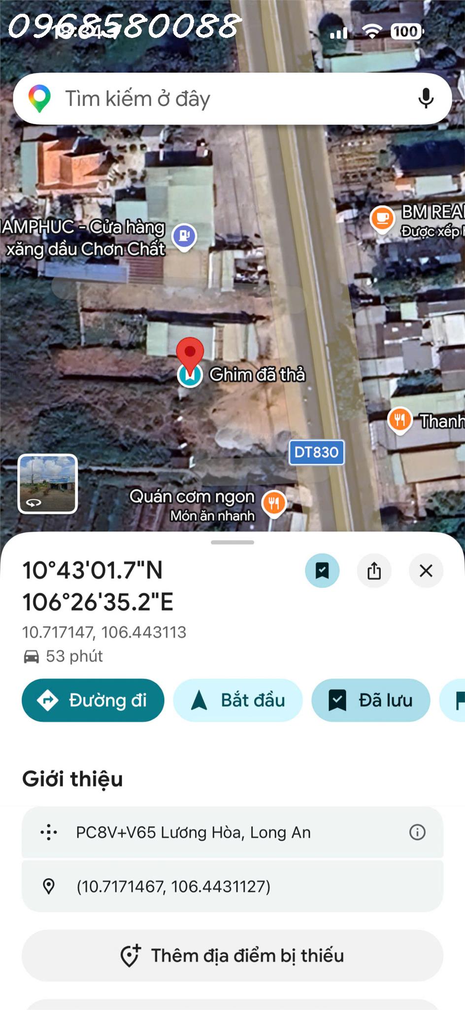 Bán đất mặt tiền đường TL830, xã Lương Hoà, tỉnh Tây Ninh, DT 460,5m2, giá đầu tư-4