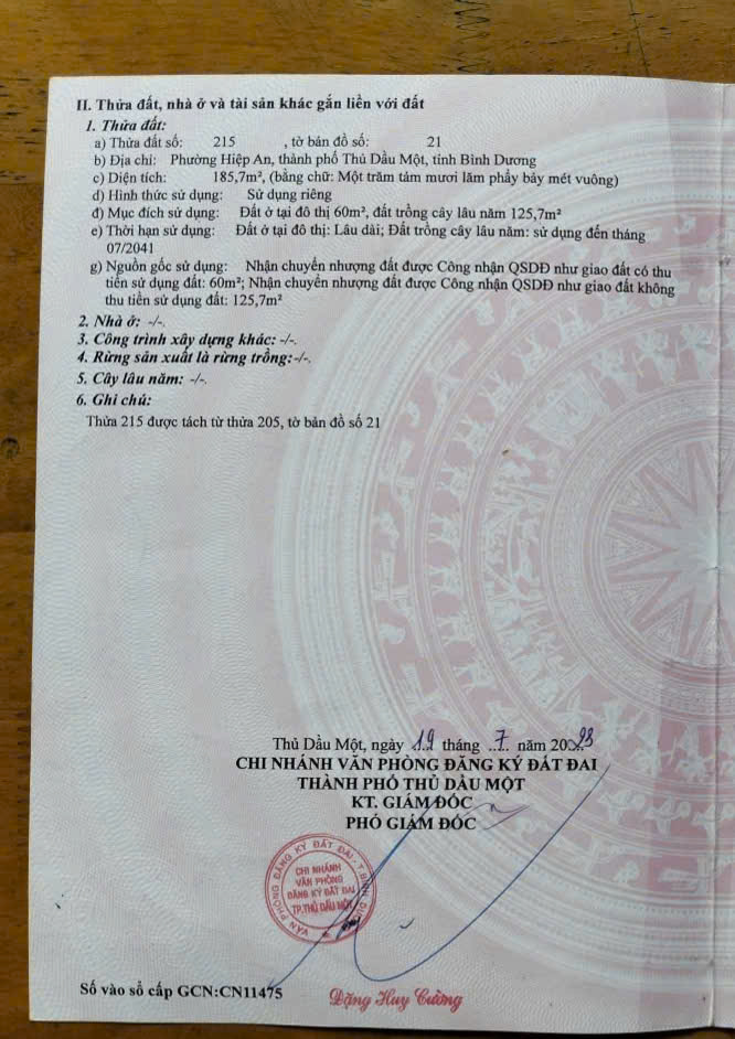 ĐẤT ĐẸP- GIÁ TỐT CHÍNH CHỦ BÁN NHANH LÔ ĐẤT ĐẦU TƯ SINH LỜI TẠI TP Thủ Dầu Một, tỉnh Bình Dương