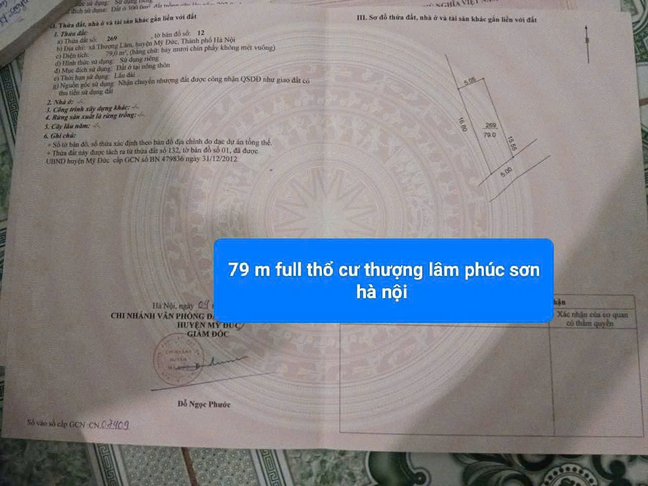 Đất Thôn Thượng, Thượng Lâm, 79m2, ôtô đỗ, 1.75 tỷ Mỹ Đức-3