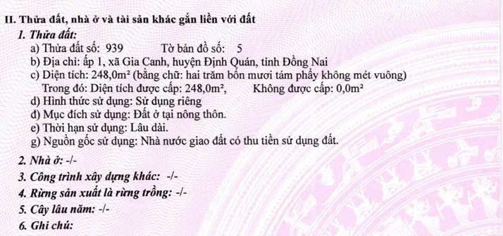 RA MẮT 4 LÔ ĐẤT NỀN FULL THỔ CƯ – CHÍNH CHỦ – ĐỊNH QUÁN, ĐỒNG NAI