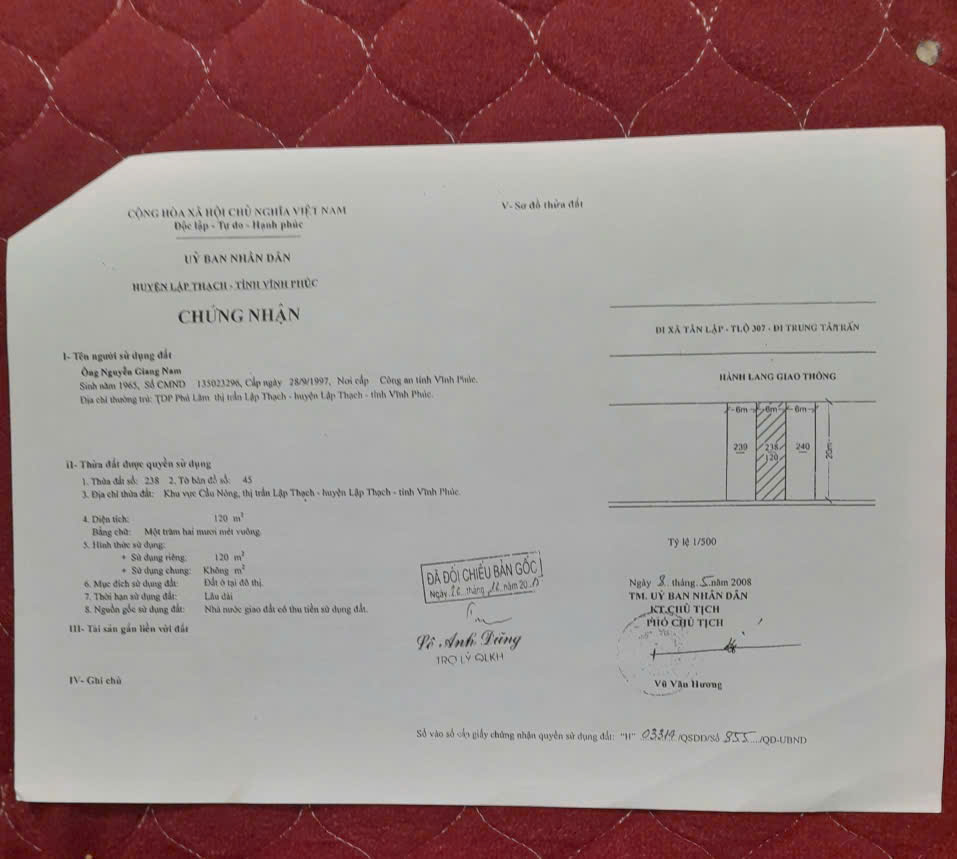 CHÍNH CHỦ CẦN BÁN ĐẤT TẶNG NHÀ 1 TRỆT - 2 TẦNG CÓ VỊ TRÍ ĐẸP TẠI THỊ TRẤN LẬP THẠCH - H. LẬP THẠCH - VĨNH PHÚC.-4