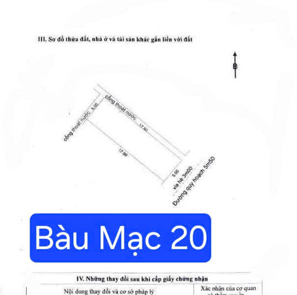 🔴💥BÁN ĐẤT BÀU MẠC 20 – Kẹp lối thoát hiểm 1m - ĐỐI DIỆN CÔNG VIÊN