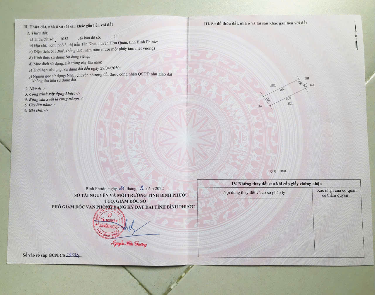 CHÍNH CHỦ BÁN ĐẤT KHU PHỐ 3, THỊ TRẤN TÂN KHAI, HUYỆN HỚN QUẢN, BÌNH PHƯỚC NAY LÀ TÂN KHAI ,ĐỒNG NAI-1