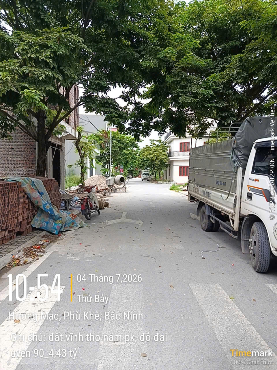 Nhỉnh 4.x tỷ Đỗ Đại Uyên - Bắc Ninh Đất phân lô 90m2 Mt 4,5m sâu 20m đường trước nhà 8m vỉa hè 3m-4