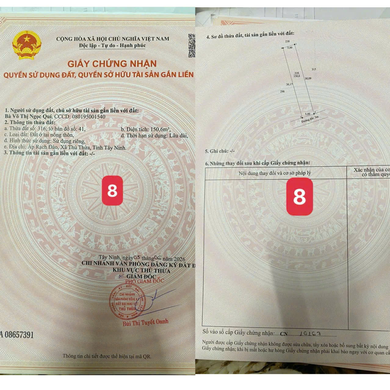 MỞ BÁN 10 LÔ ĐẤT ĐÔ THỊ MẶT TIỀN ĐƯỜNG NHỰA 6M – TẠI XÃ THỦ THỪA, TÂY NINH GIÁ CHỈ TỪ 689 TRIỆU/LÔ-4