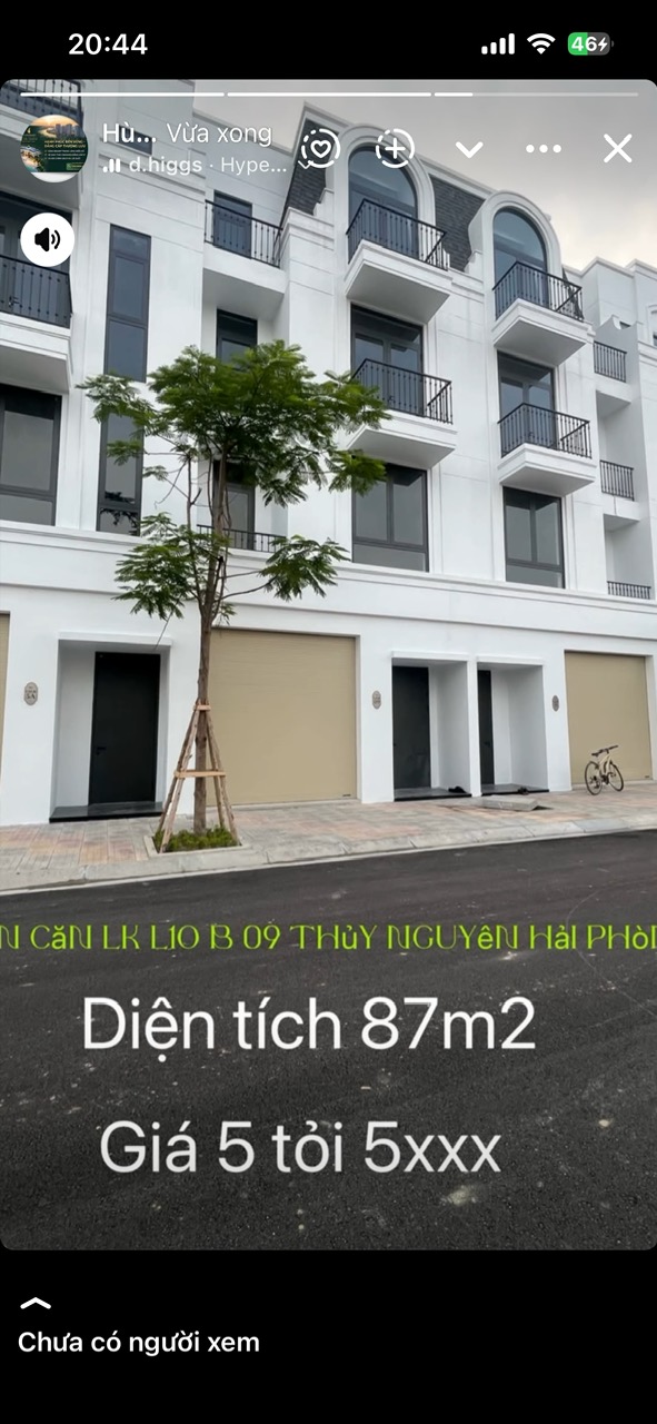 BÁN CĂN LK L10 B09 thủy nguyên hải phòng 5ty5xx DT 87m2 4 tầng LH 083.2865.116-1