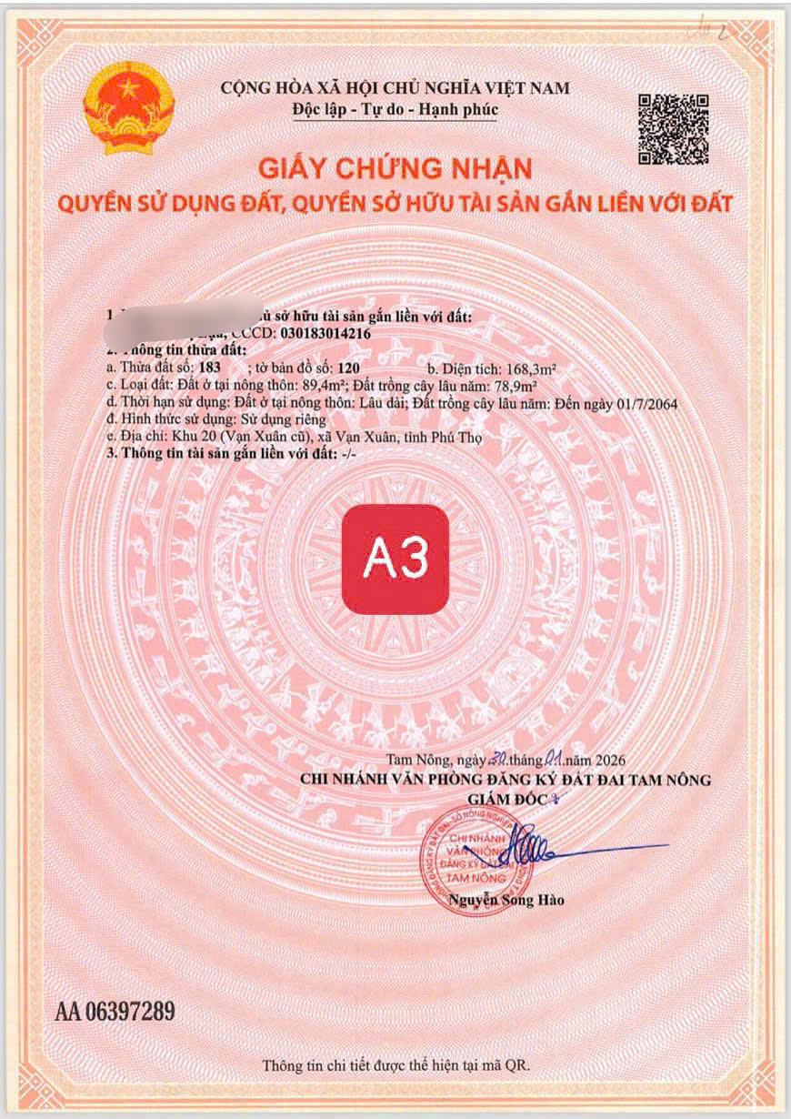 Bán Lô Đất Tại Xã Vạn Xuân, Tỉnh Phú Thọ-3