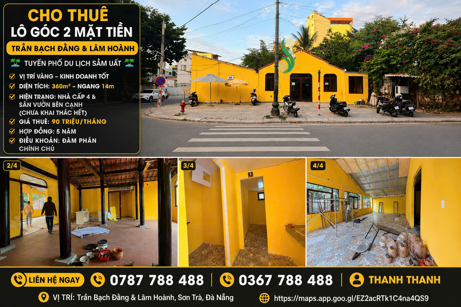 Cho Thuê Lô Góc 2 Mặt Tiền Trần Bạch Đằng và Lâm Hoành Đà Nẵng 360m² –  Giá 90 Triệu/Tháng-1