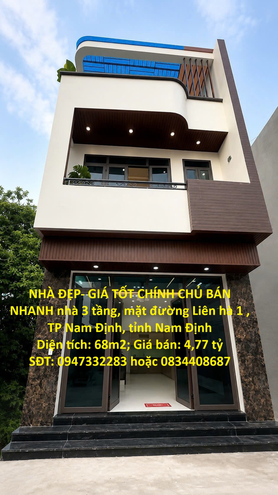 NHÀ ĐẸP- GIÁ TỐT CHÍNH CHỦ BÁN NHANH nhà 3 tầng, mặt đường Liên hà 1 , TP Nam Định, tỉnh Nam Định