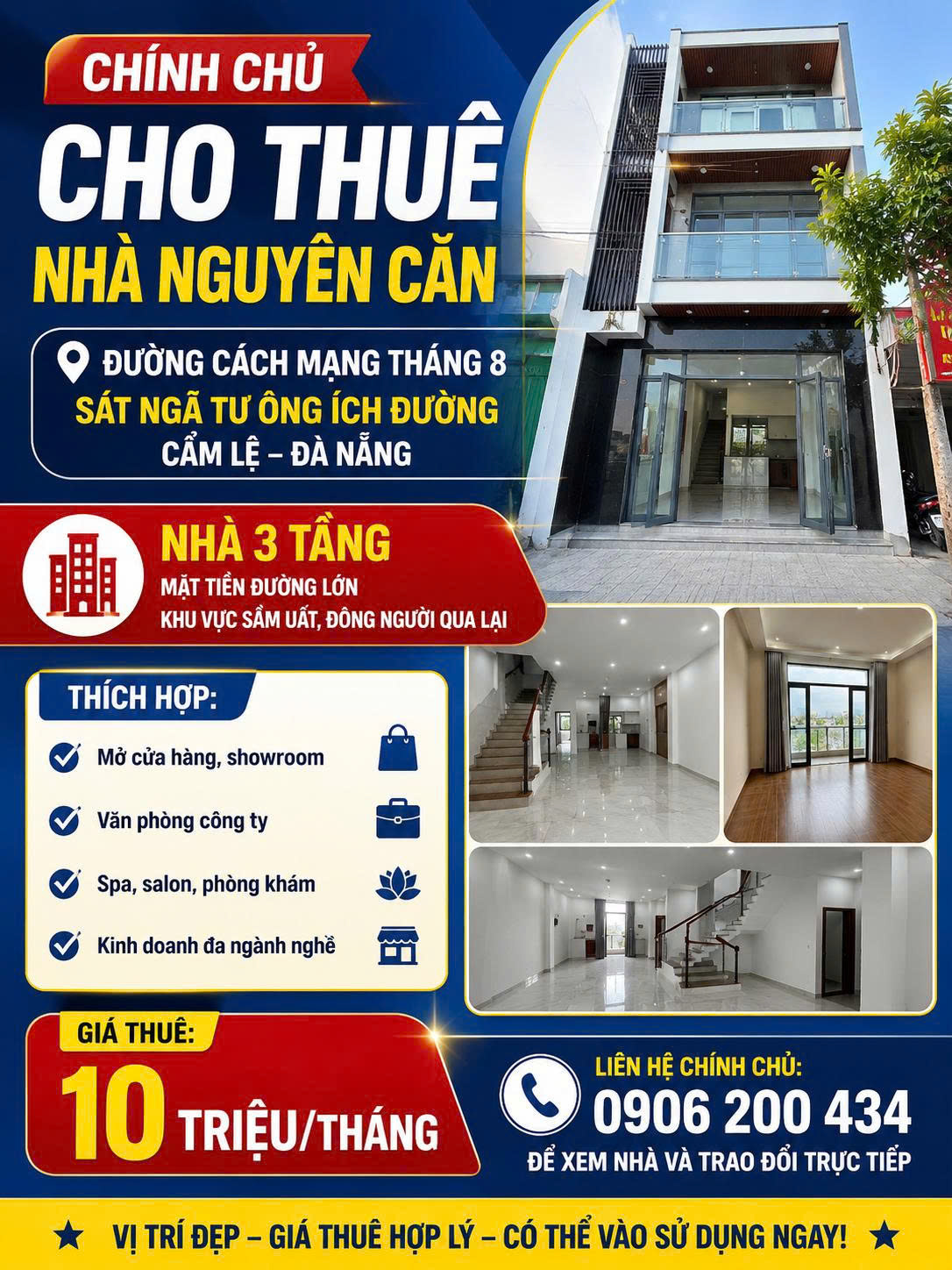 CHÍNH CHỦ CẦN CHO THUÊ NHÀ ĐƯỜNG CÁCH MẠNG THÁNG 8, SÁT NGÃ TƯ ÔNG ÍCH ĐƯỜNG Kinh doanh đa ngành nghề